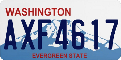 WA license plate AXF4617
