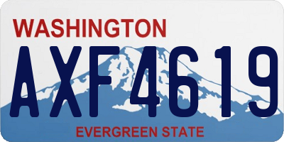 WA license plate AXF4619