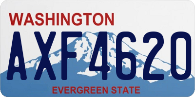 WA license plate AXF4620