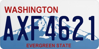WA license plate AXF4621