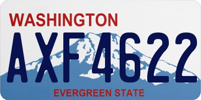 WA license plate AXF4622