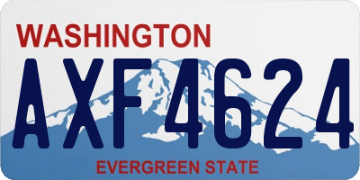 WA license plate AXF4624