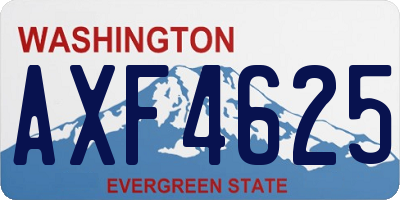 WA license plate AXF4625