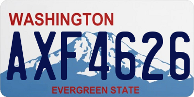 WA license plate AXF4626