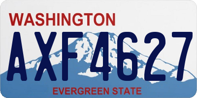 WA license plate AXF4627