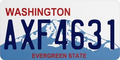 WA license plate AXF4631