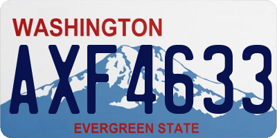 WA license plate AXF4633