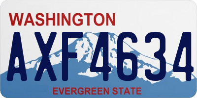 WA license plate AXF4634