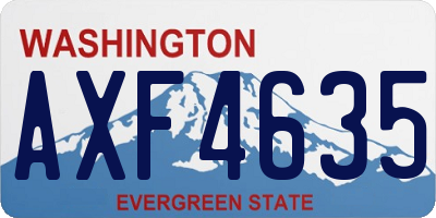 WA license plate AXF4635