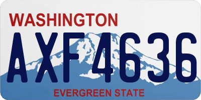 WA license plate AXF4636