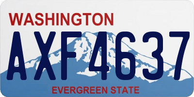 WA license plate AXF4637