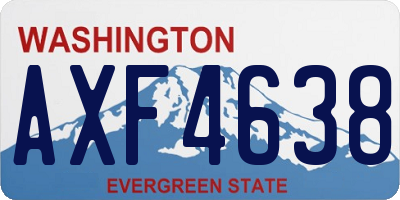 WA license plate AXF4638