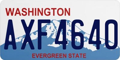 WA license plate AXF4640