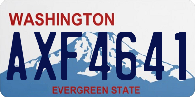 WA license plate AXF4641