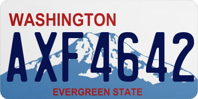 WA license plate AXF4642