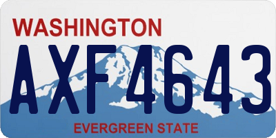 WA license plate AXF4643
