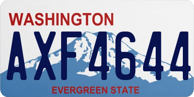 WA license plate AXF4644