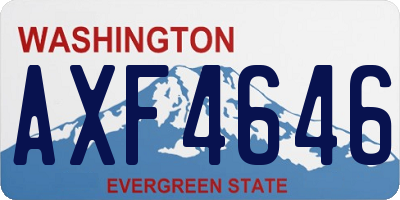 WA license plate AXF4646