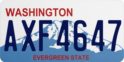 WA license plate AXF4647
