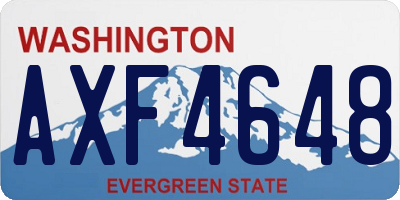 WA license plate AXF4648
