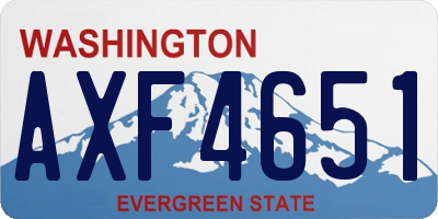 WA license plate AXF4651