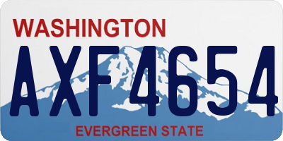 WA license plate AXF4654