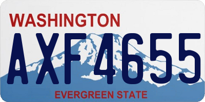 WA license plate AXF4655