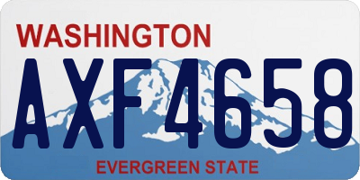 WA license plate AXF4658