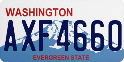 WA license plate AXF4660