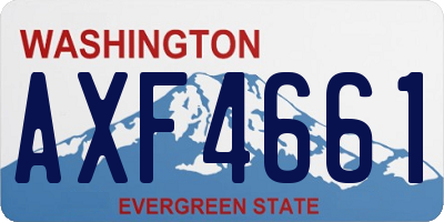 WA license plate AXF4661