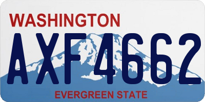 WA license plate AXF4662