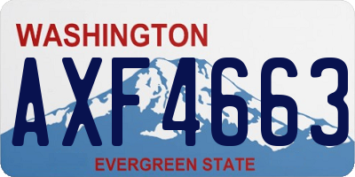 WA license plate AXF4663