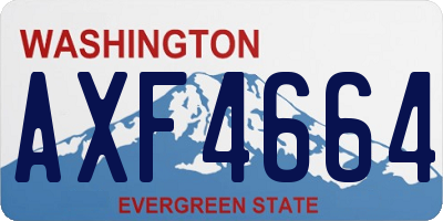 WA license plate AXF4664