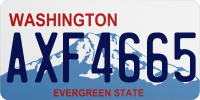 WA license plate AXF4665