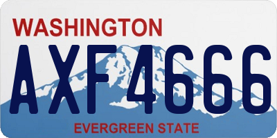 WA license plate AXF4666