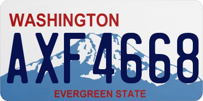 WA license plate AXF4668