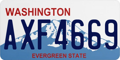 WA license plate AXF4669