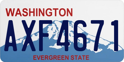 WA license plate AXF4671