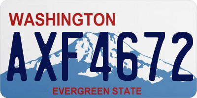 WA license plate AXF4672