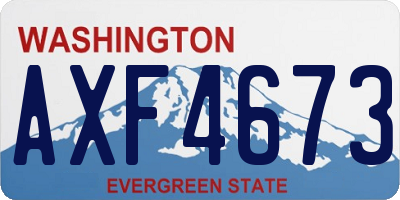 WA license plate AXF4673