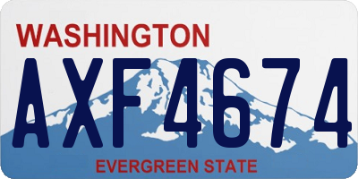 WA license plate AXF4674