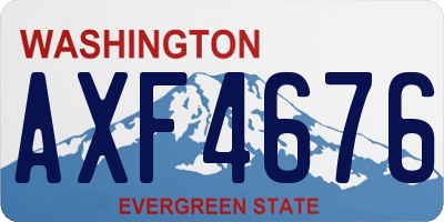 WA license plate AXF4676