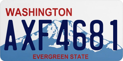 WA license plate AXF4681