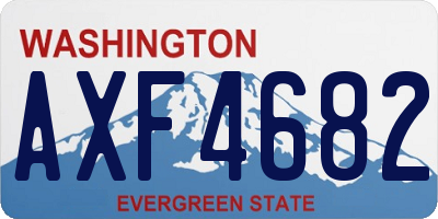 WA license plate AXF4682