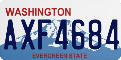 WA license plate AXF4684