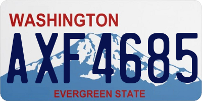 WA license plate AXF4685