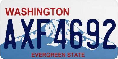 WA license plate AXF4692