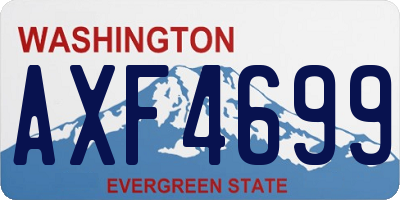 WA license plate AXF4699