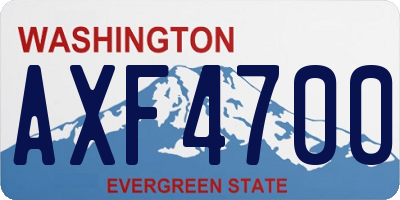WA license plate AXF4700