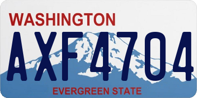 WA license plate AXF4704